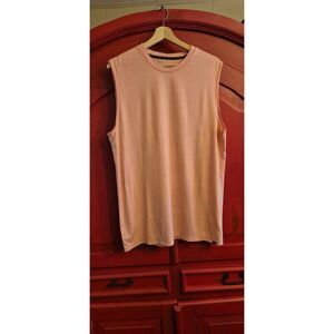 Gaiam Sze Large Heather Orange Sleeveless T Shirt Tee Tank Yoga Workout Wear EUC